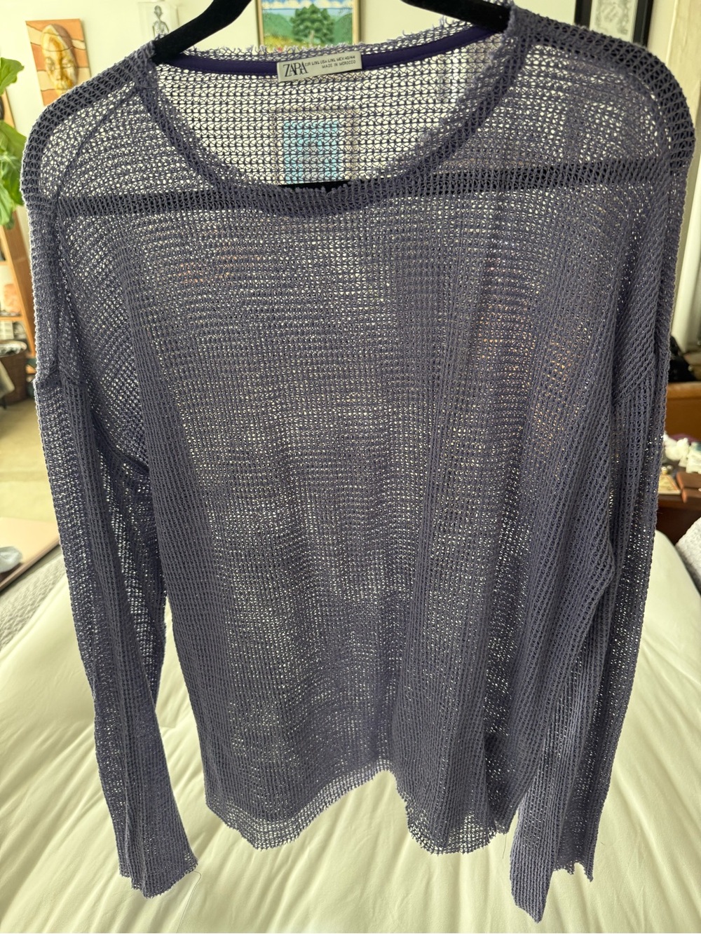 Zara Open Knit Lightweight Sweater - Dusty Purple